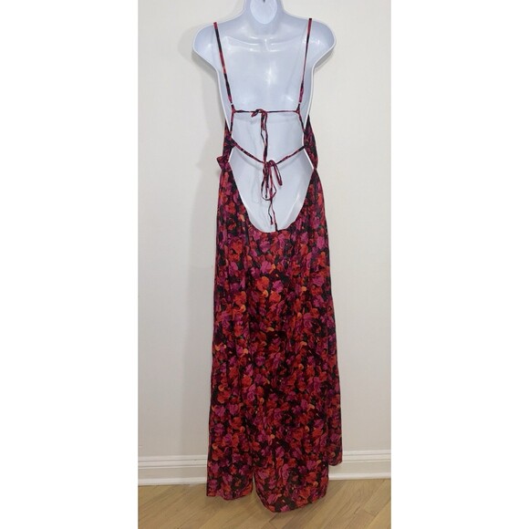 J. Crew Empire-Waist Red Floral 100% Cotton Voile Maxi Dress Open Back Women XXL - Picture 4 of 9